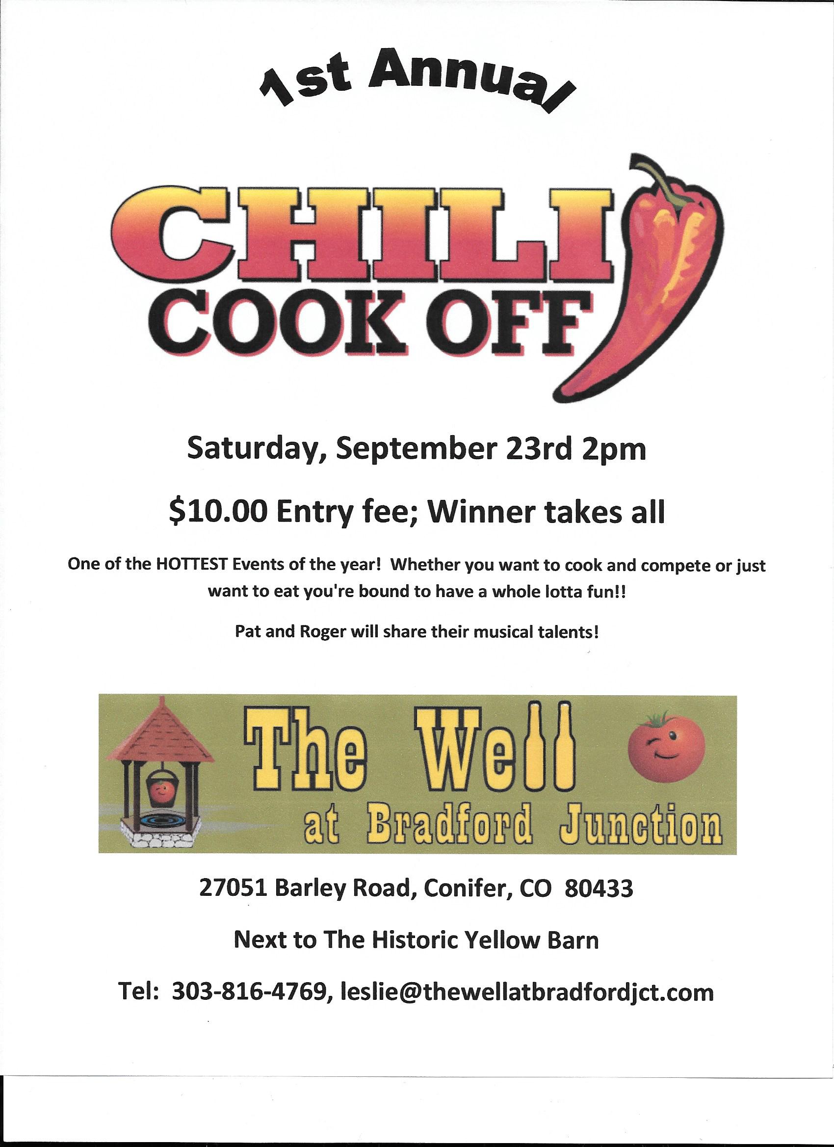 1st Annual Chili Cook off - The Well at Bradford Junction